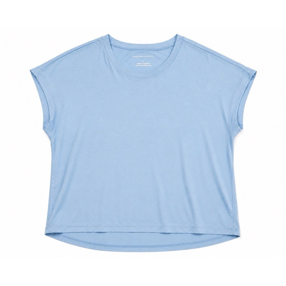 Anthropologie Tee S‎ Blue Dolman Sleeve Minimalist Coastal Quiet Luxury Soft